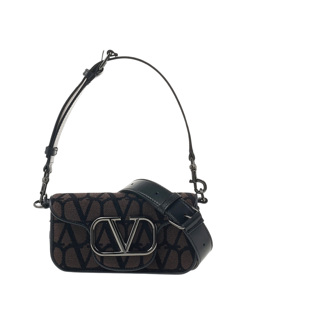 발렌티노 미니 로코 트왈 아이코노그래피 숄더백 폰덴테 블랙(Valentino Mini Loco Toile Iconographe Shoulder Bag Fondant Black) - 1