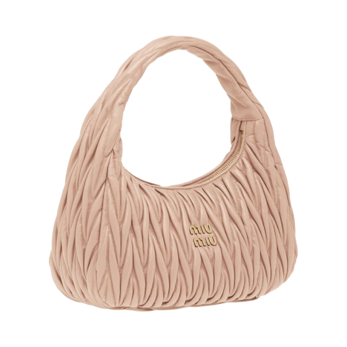 미우 미우 완더 마테라쎄 나파 가죽 호보백 카메오(Miu Miu Wander Matelasse Nappa Leather Hobo Bag Cameo) - 2