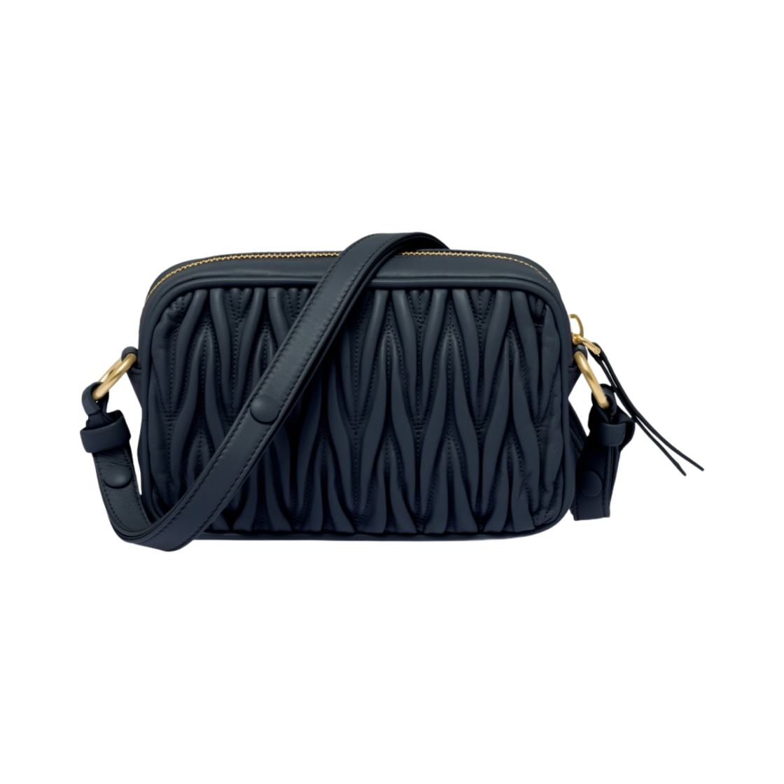 미우 미우 마테라쎄 나파 가죽 숄더백 발틱 블루(Miu Miu Matelasse Nappa Leather Shoulder Bag Baltic Blue) - 3