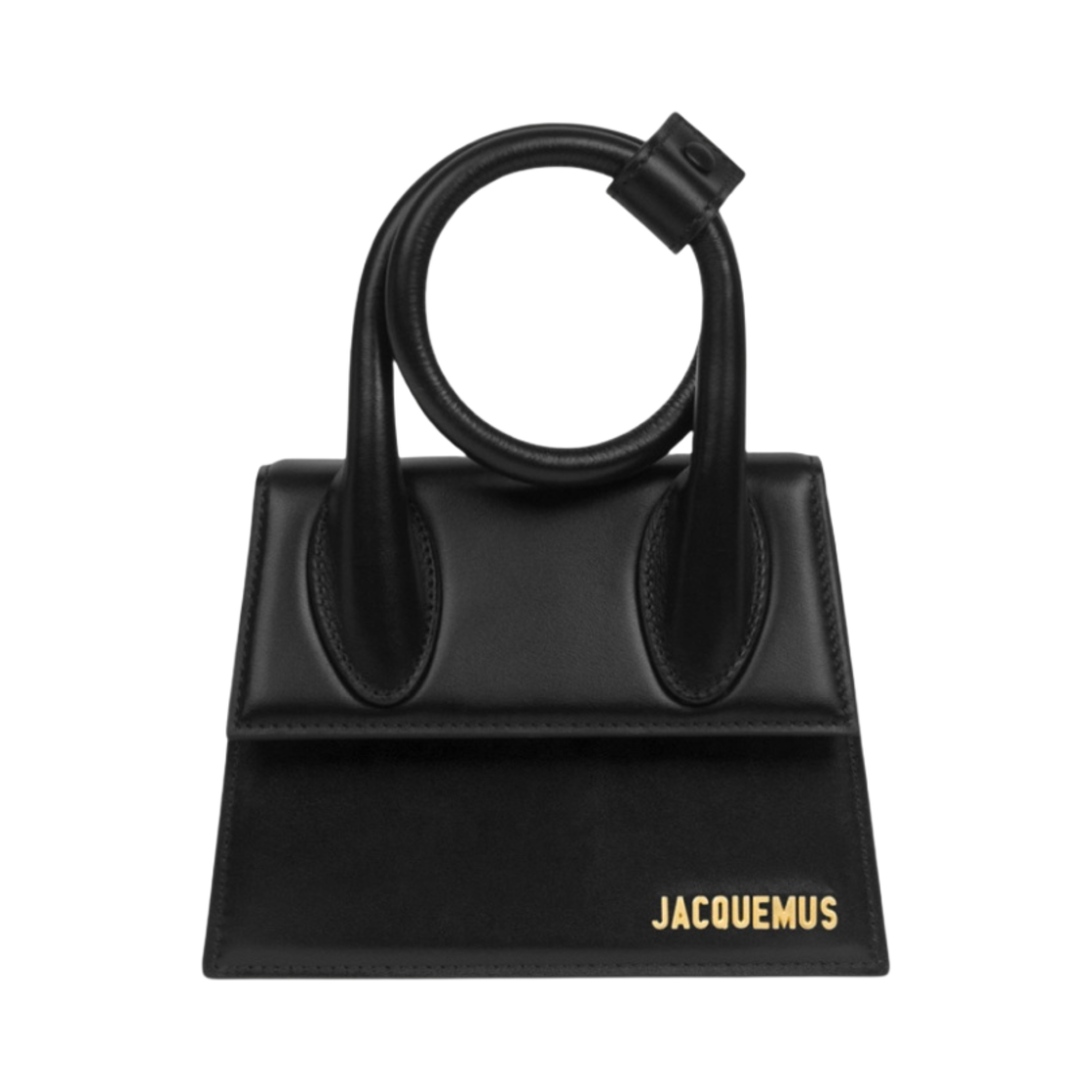 자크뮈스 르 치키토 노드 코일드 레더 핸드백 블랙(Jacquemus Le Chiquito Noeud Coiled Leather Handbag Black)