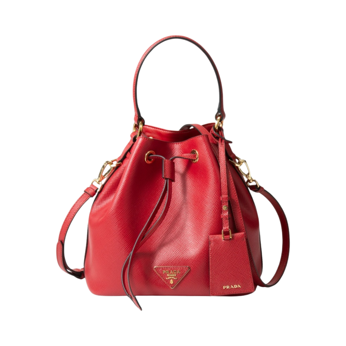 프라다 사피아노 레더 버킷백 파이어리 레드(Prada Saffiano Leather Bucket Bag Fiery Red) - 1