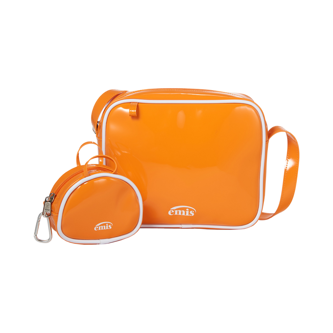 이미스 에나멜 숄더백 코인 퍼스 세트 탠저린(Emis Enamel Shoulder Bag With Coin Purse Set Tangerine) - 4
