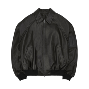 Juun.J Lambskin Collar MA-1 Jumper Black - 24SS