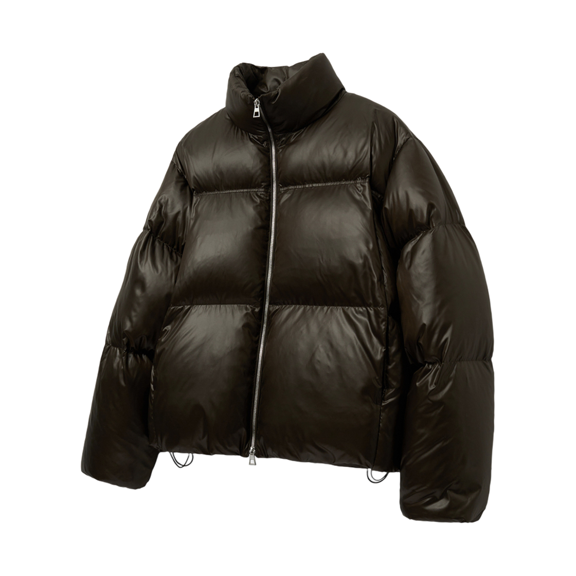 TNJU4F205W2 TNGT European Goose Over-Fit Glossy Short Goose Down Jumper Brown