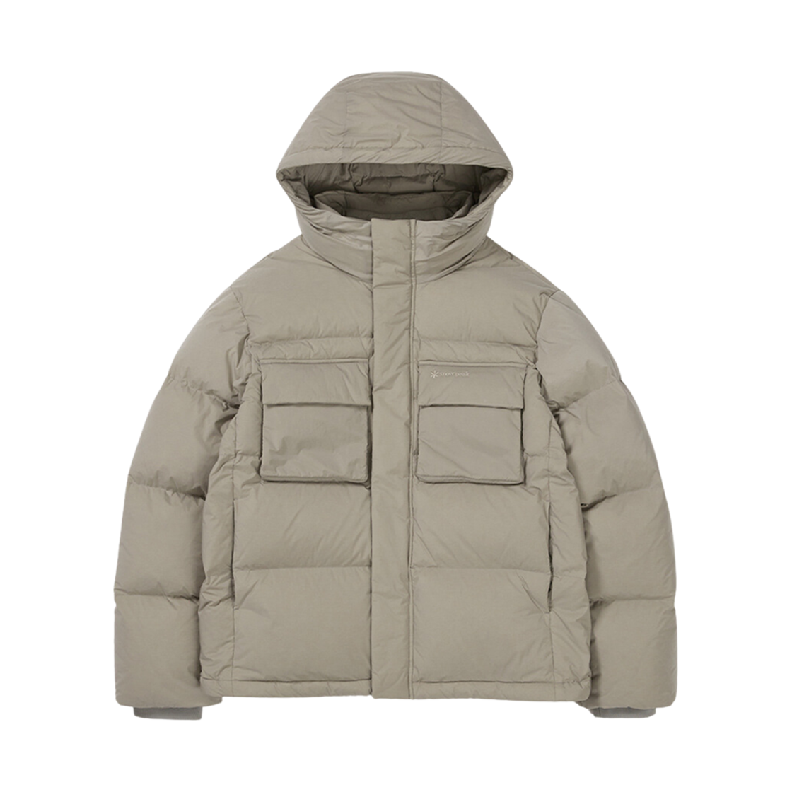 S24WMKDJ21BY Snow Peak Utility Hooded Heavy Down Jacket Beige Gray