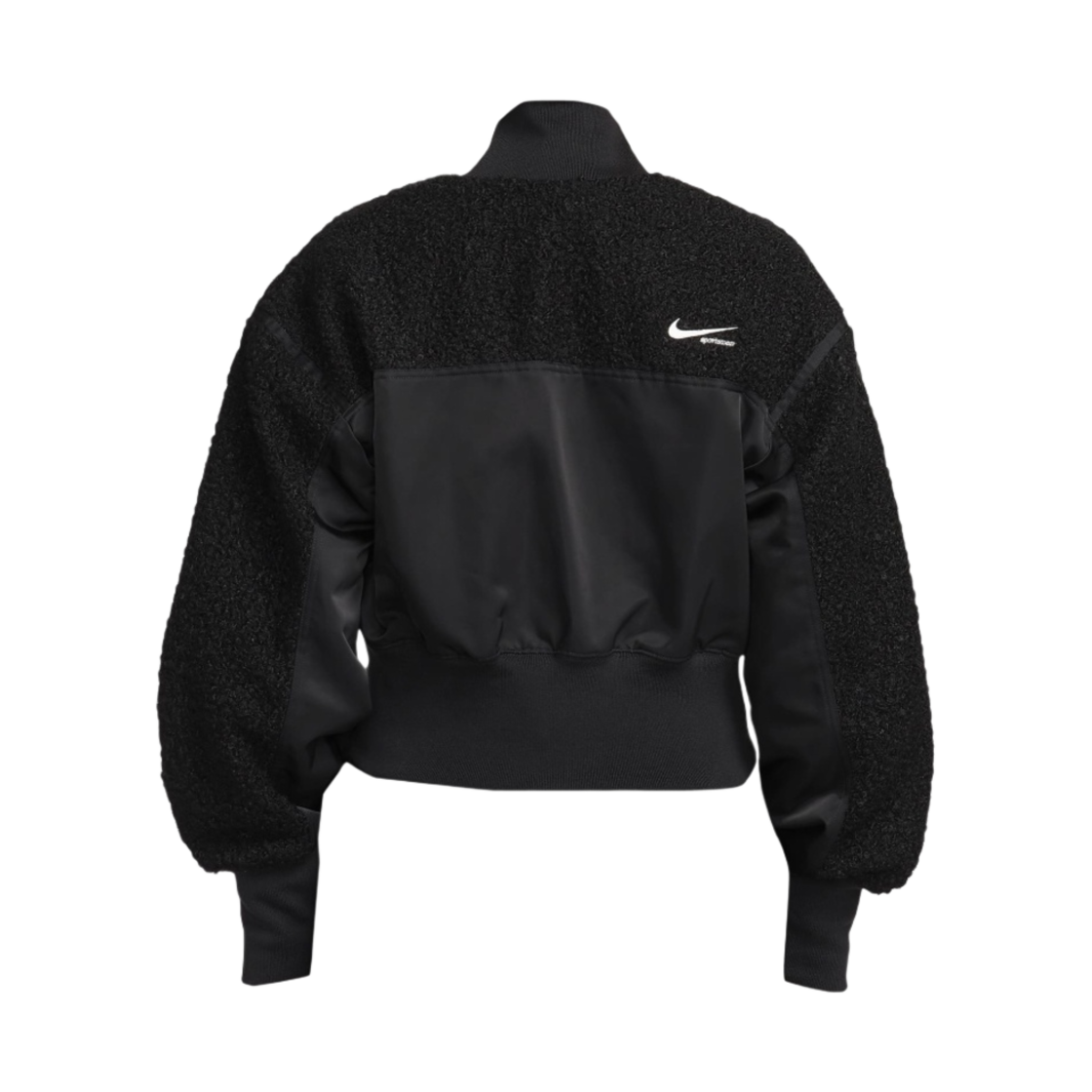 (W) 나이키 NSW 하이파일 플리스 봄버 자켓 블랙 - 아시아((W) Nike NSW High-Pile Fleece Bomber Jacket Black - Asia) - 2