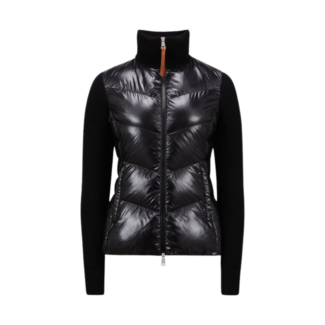 J2-093-9B00041-M1241-999 (W) Moncler Padded Wool Zip-Up Cardigan Black - 24FW