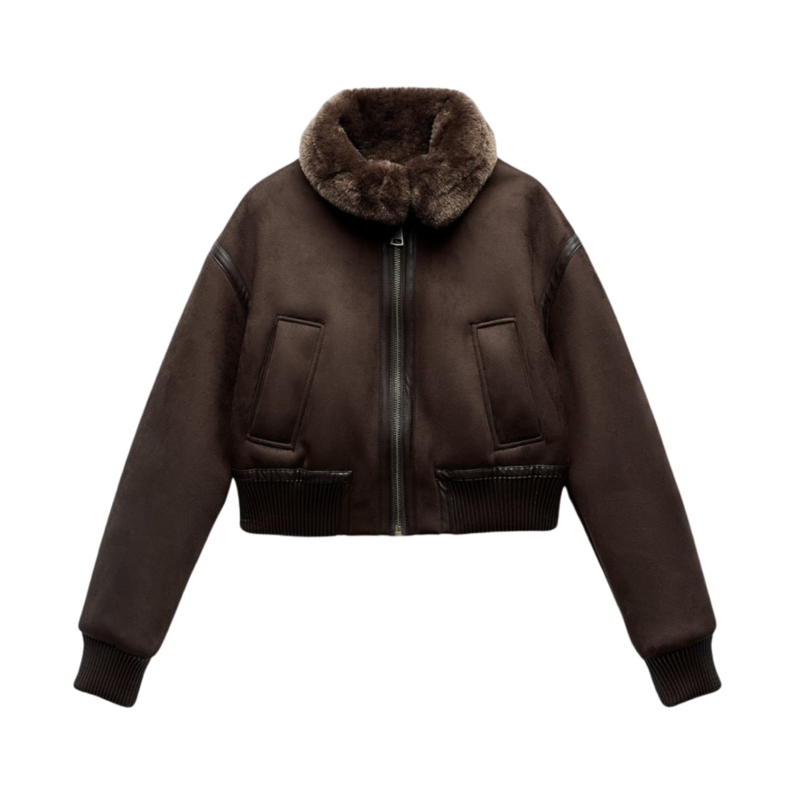 (W) 자라 더블 페이스드 점퍼 브라운((W) Zara Double Faced Jumper Brown) - 1