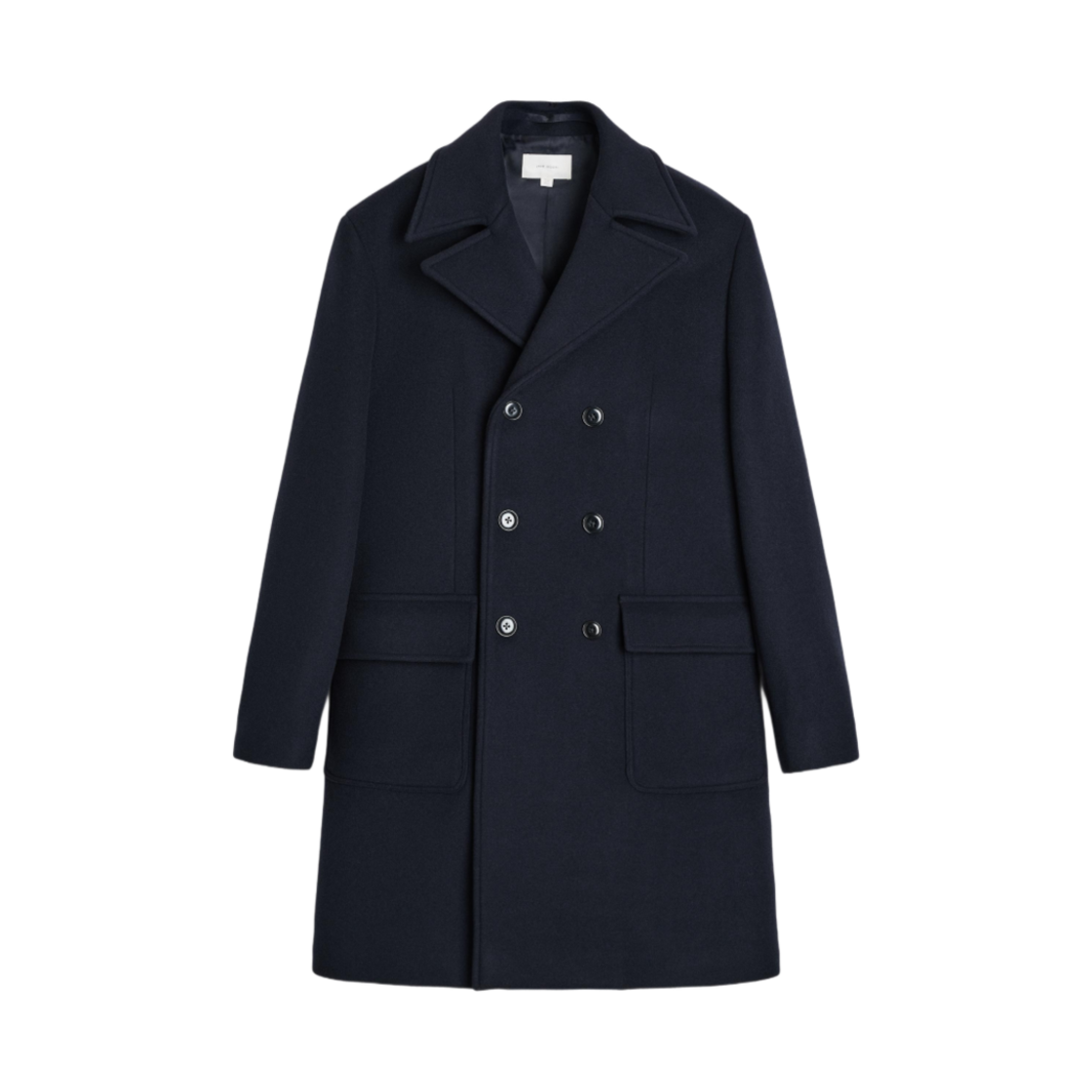 자라 만테코 울 블렌드 더블 브레스티드 코트 네이비 블루(Zara Manteco Wool Blend Double Breasted Coat Navy Blue)