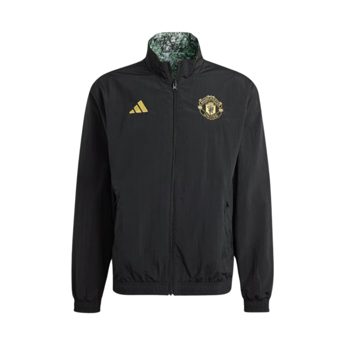 아디다스 맨체스터 유나이티드 스톤 로즈 앤섬 자켓 블랙 멀티컬러 - KR 사이즈(Adidas Manchester United Stone Roses Anthem Jacket Black Multicolor - KR Sizing)