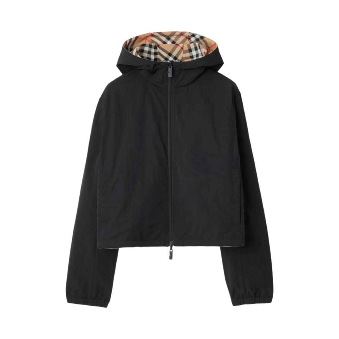 (W) 버버리 크롭 리버시블 체크 자켓 샌드((W) Burberry Cropped Reversible Check Jacket Sand) - 3