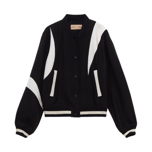 마뗑킴 라운드 스티치 바시티 점퍼 블랙 | Matin Kim | KREAM