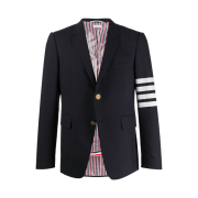 Thom Browne Wool 4-Bar Classic Sport Coat Navy