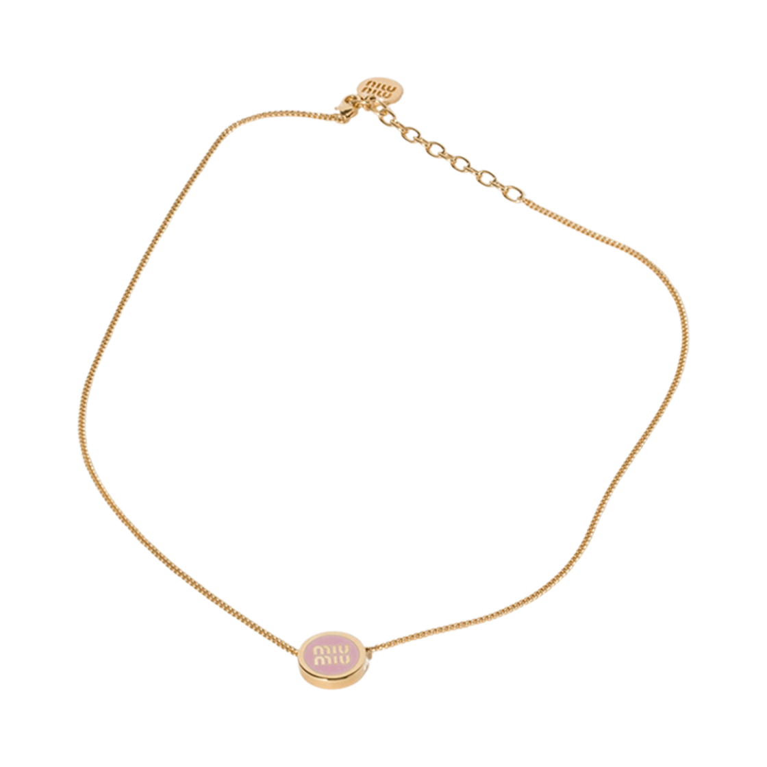 (W) 미우 미우 메탈 네클리스 오키드 핑크((W) Miu Miu Metal Necklace Orchid Pink)