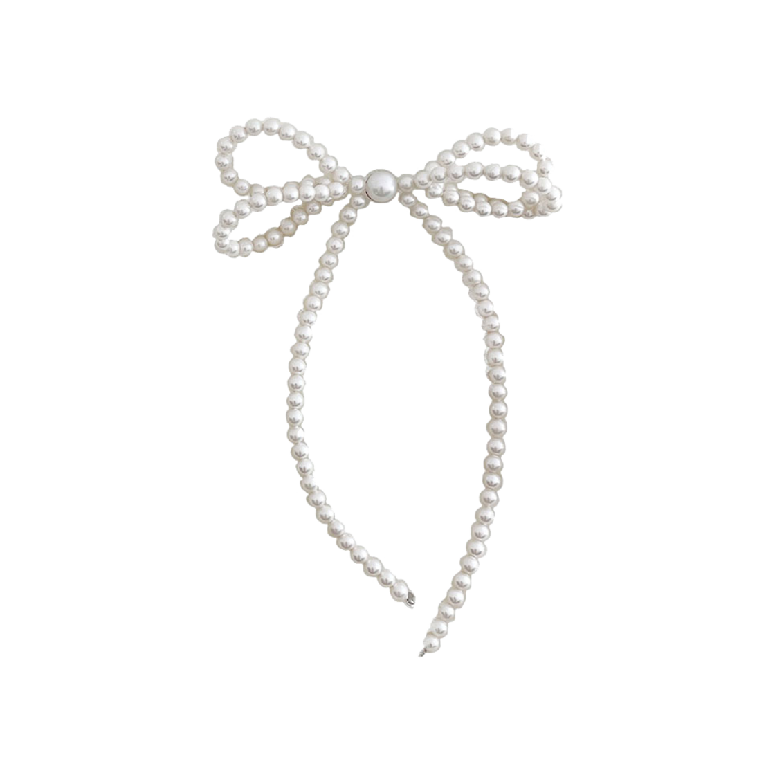 L244MER010 lovememonster Double Pearl Ribbon Earrings Ivory