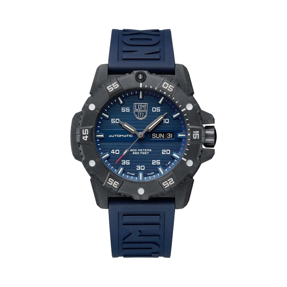 루미녹스 마스터 카본 씰 오토매틱 다이브 45mm 제뉴인 러버 블루(Luminox Master Carbon Seal Automatic Dive 45mm Genuine Rubber Blue)