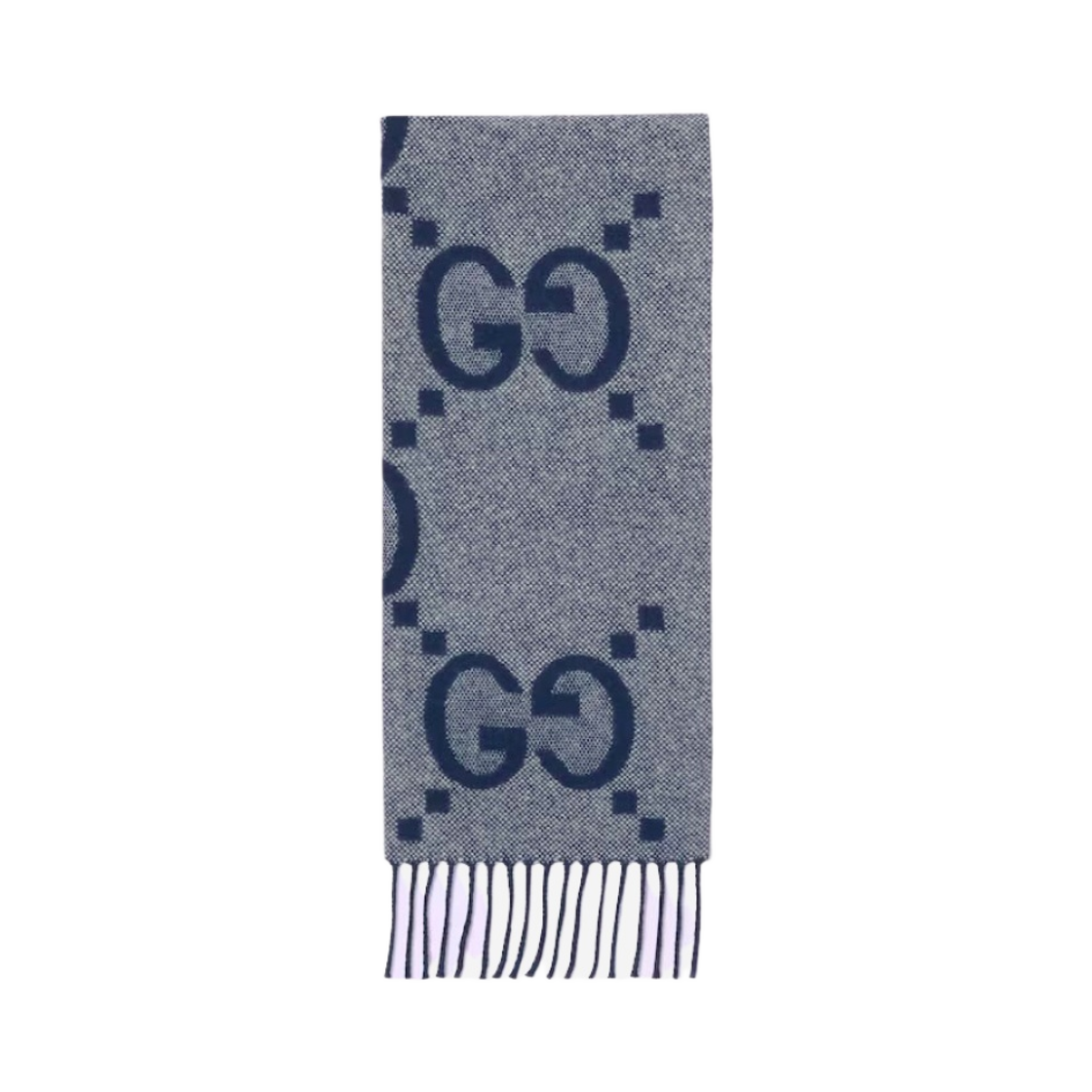 구찌 GG 캐시미어 자카드 머플러 네이비 블루 아이보리(Gucci GG Cashmere Jacquard Muffler Navy Blue Ivory) - 1