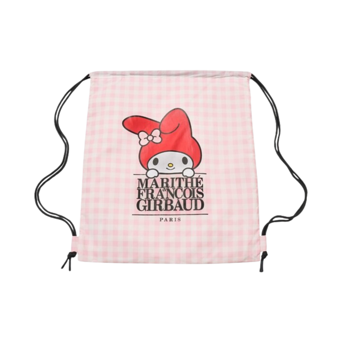 마리떼 프랑소와 저버 x 마이 멜로디 클래식 로고 스트링 백팩 핑크(Marithe Francois Girbaud x My Melody Classic Logo String Backpack Pink)