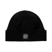 Stone Island N04C6 Logo Patch Beanie Black - 21FW