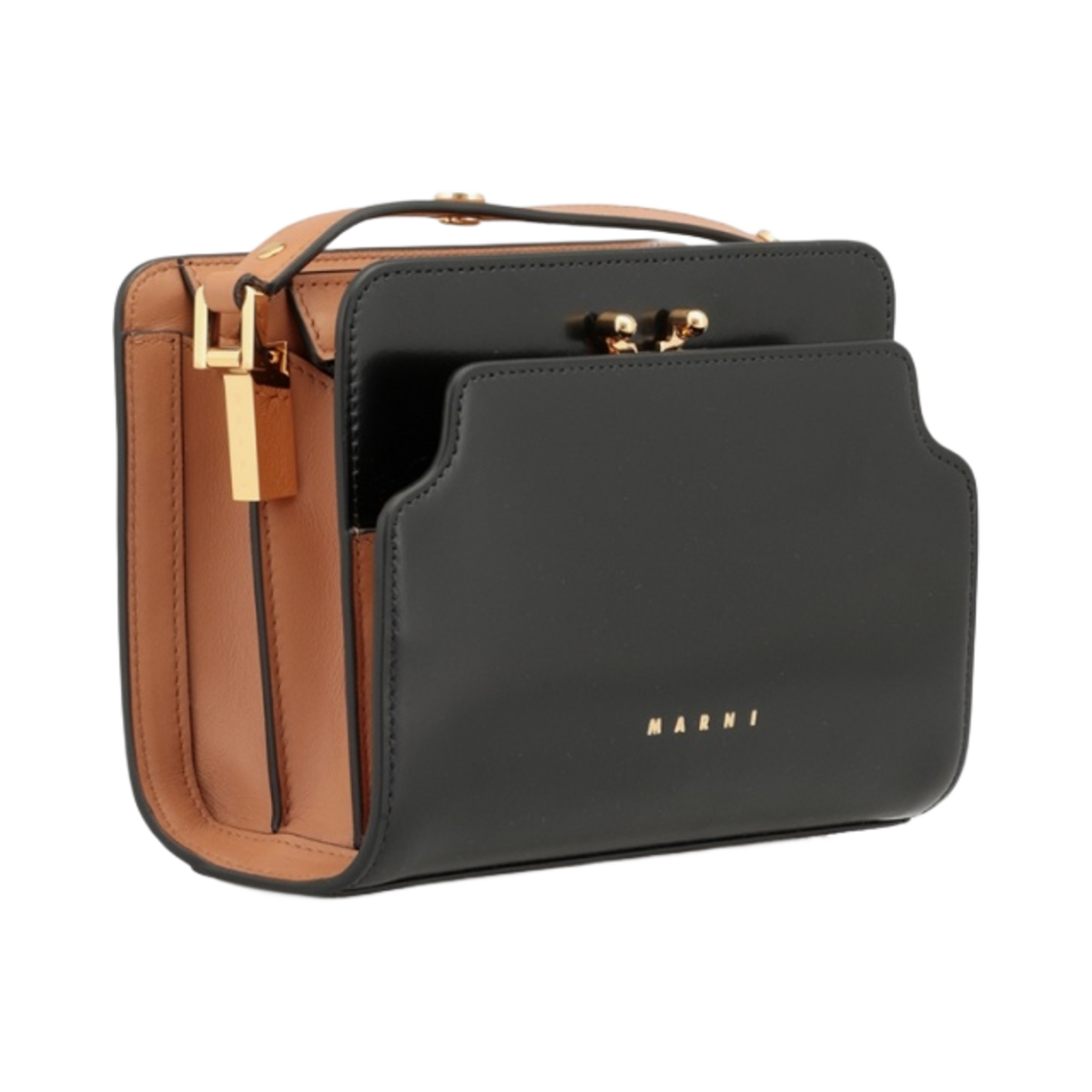 마르니 바이컬러 유광 가죽 미니 리버스 트렁크백 블랙(Marni Bi-Coloured Shiny Leather Mini Reverse Trunk Bag Black) - 2