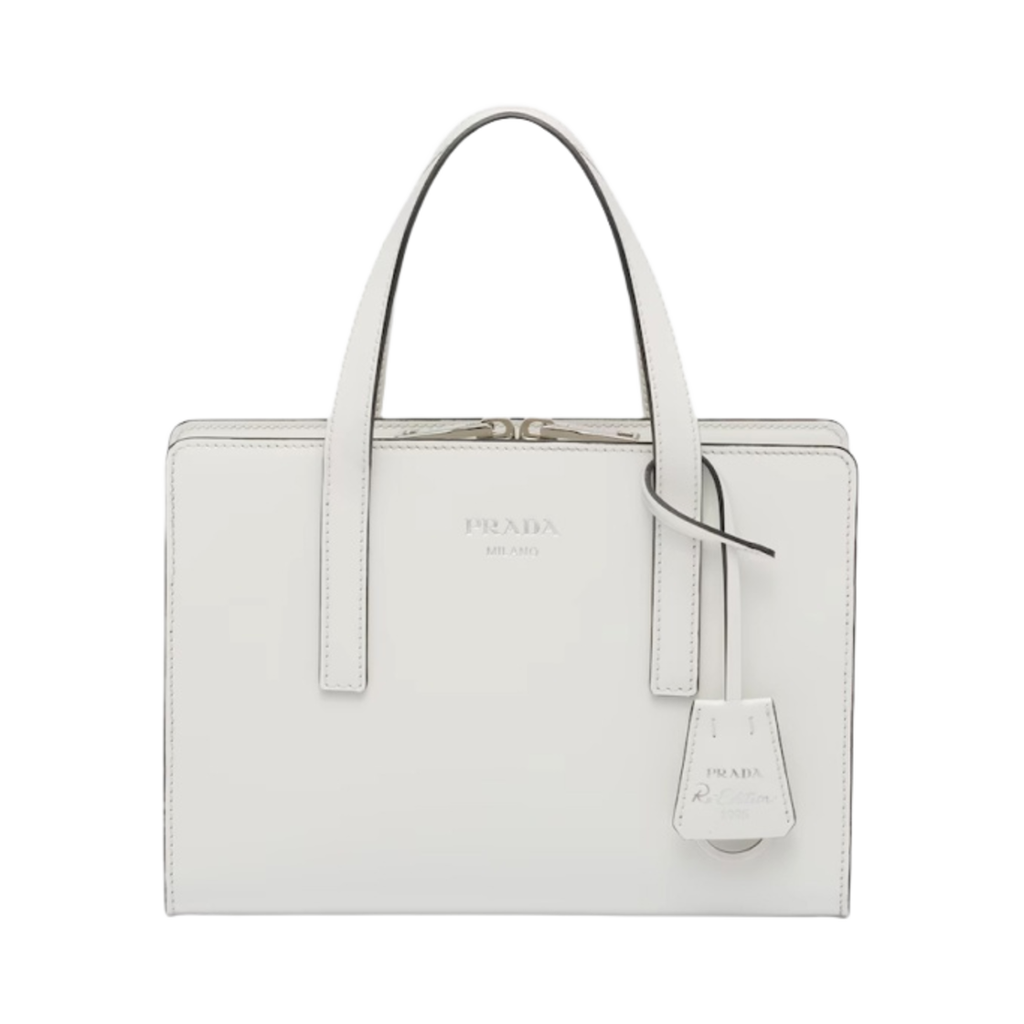 프라다 리에디션 1995 브러쉬드 레더 미니 핸드백 화이트(Prada Re-Edition 1995 Brushed Leather Mini Handbag White)