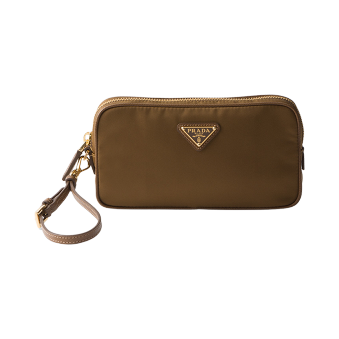 프라다 리에디션 1978 리나일론 및 사피아노 가죽 파우치 코르크 베이지(Prada Prada Re Edition 1978 Re Nylon Saffiano Leather Pouch Cork Beige) - 1
