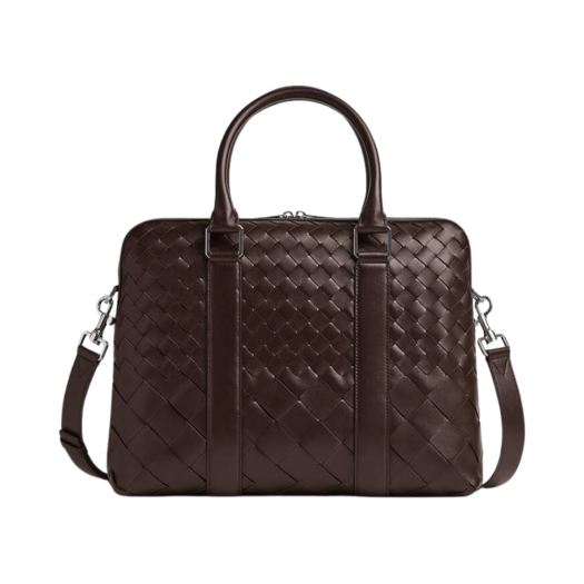 Bottega Veneta Slim Intrecciato Briefcase Fondant