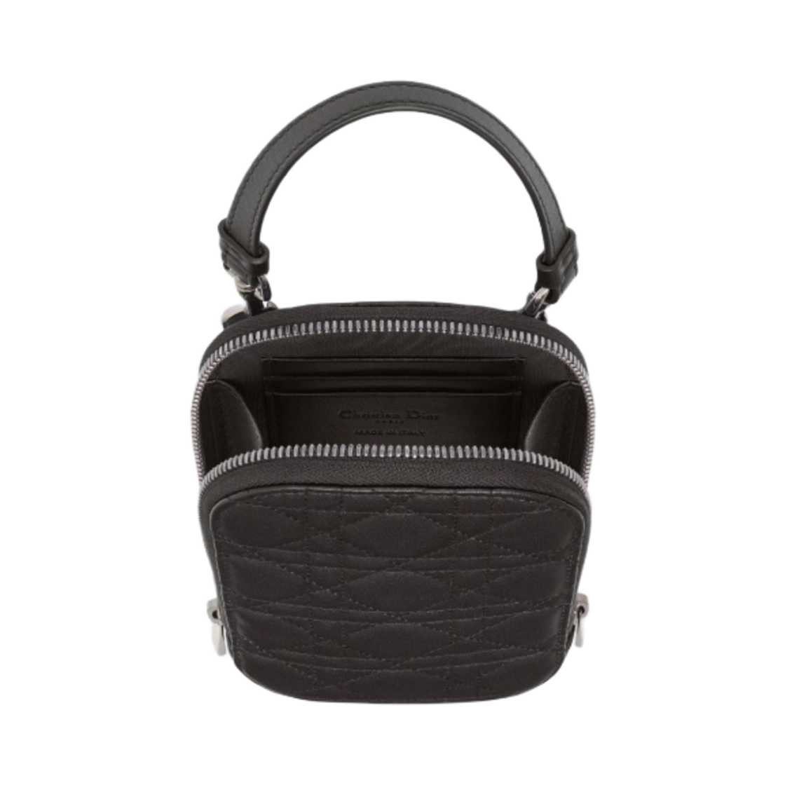 디올 레이디 휴대폰 홀더 까나쥬 램스킨 블랙 실버(Dior Lady Phone Holder Cannage Lambskin Black Silver) - 2