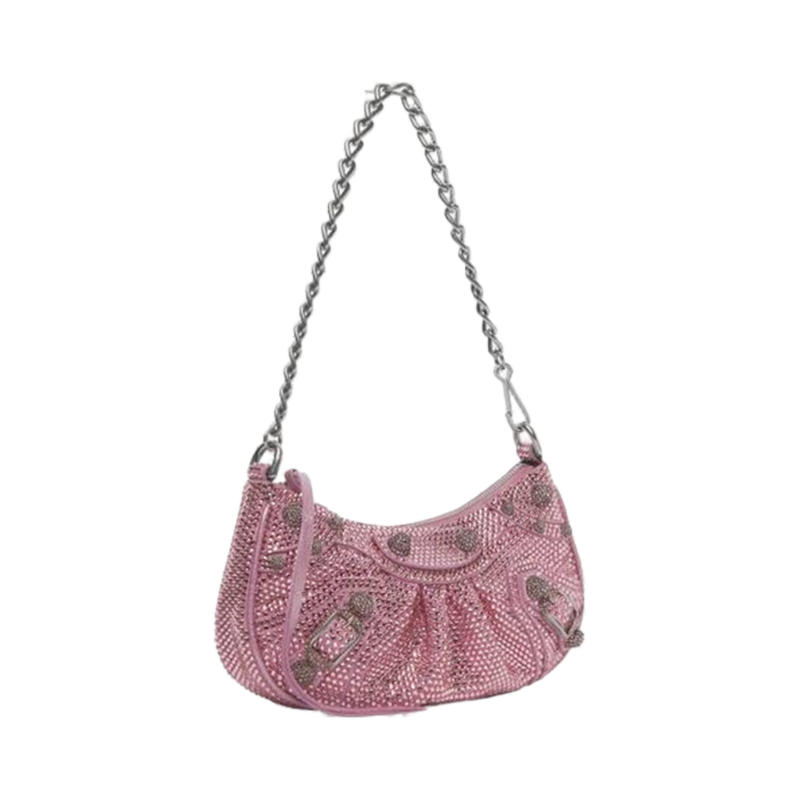 발렌시아가 르 카골 미니백 체인 앤 라인스톤 라이트 핑크(Balenciaga Le Cagole Mini Bag with Chain And Rhinestones Light Pink) - 2