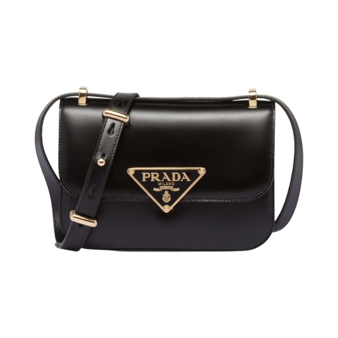 1BD340-2A3A-F0002 Prada Embleme Leather Bag Black