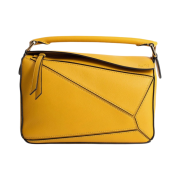 Loewe Small Puzzle Bag in Classic Calfskin Mustard