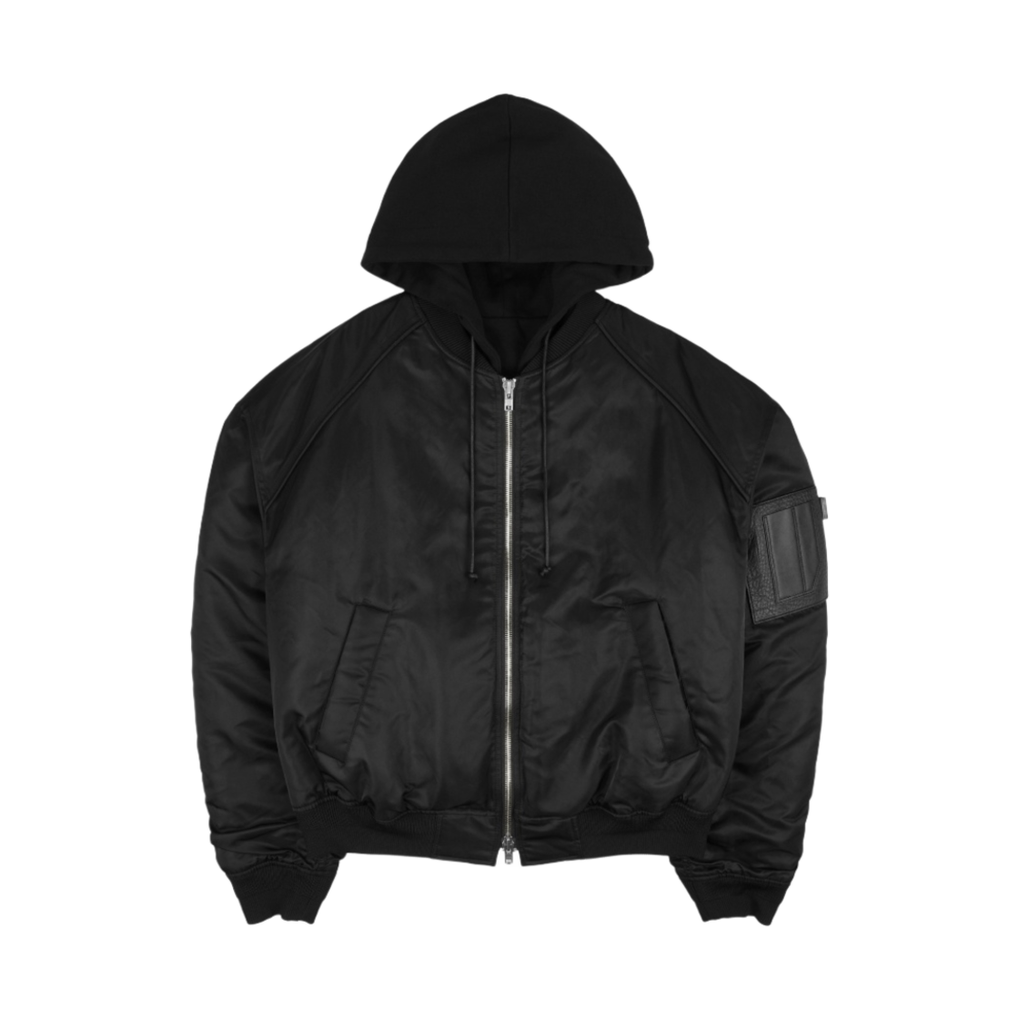 준지 나일론 저지 후드 디테처블 MA-1 점퍼 블랙 - 24FW(Juun.J Nylon Jersey Hooded Detachable MA-1 Jumper Black - 24FW)