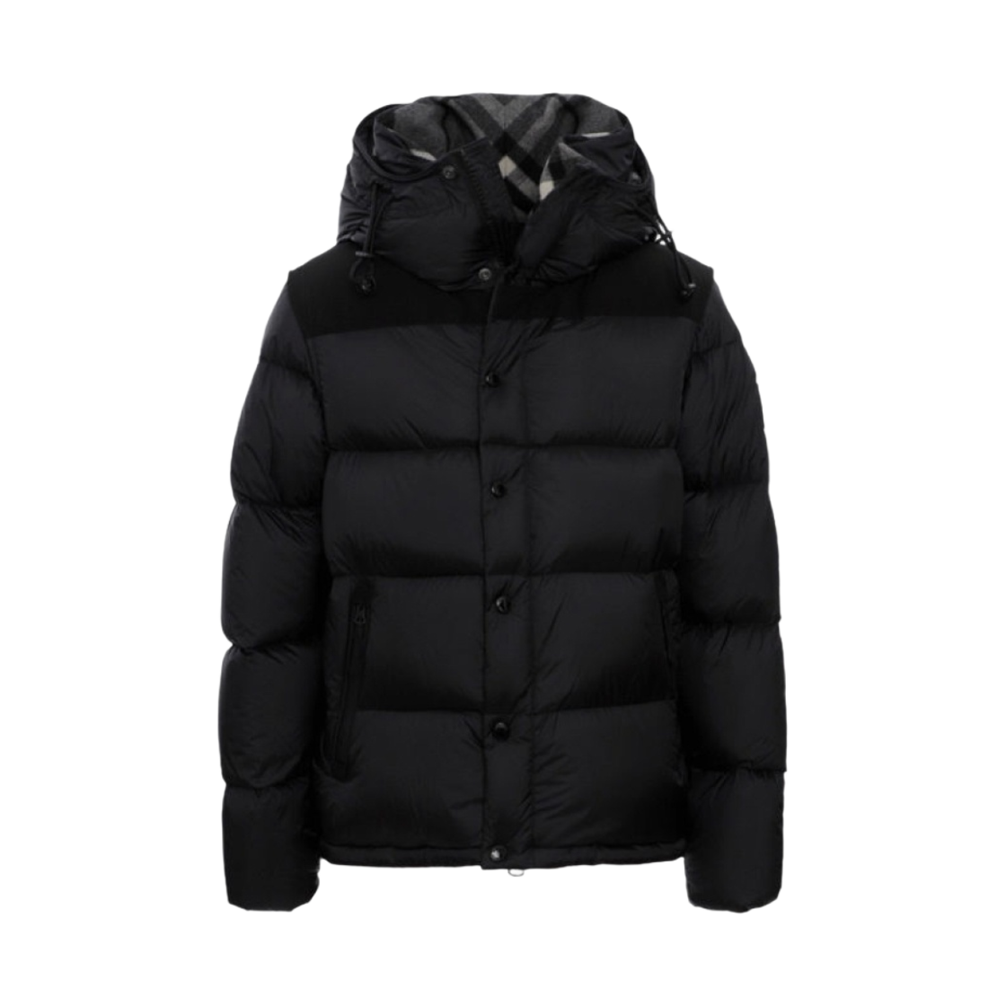 8018731 Burberry Detachable Sleeve Hood Puffer Jacket Black - 대표 이미지 #1