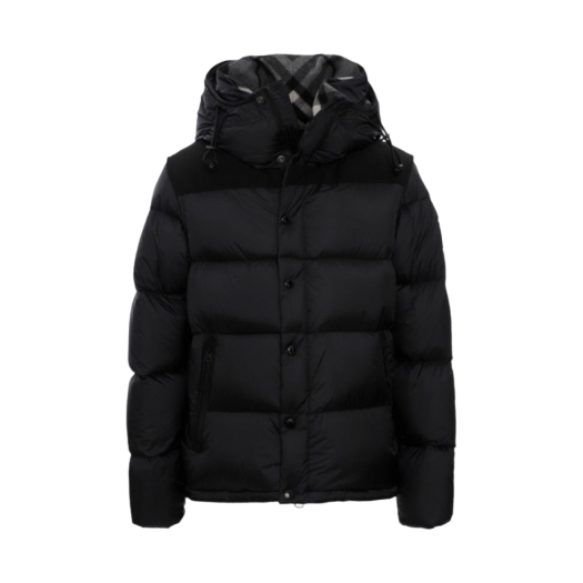 Burberry Detachable Sleeve Hood Puffer Jacket Black