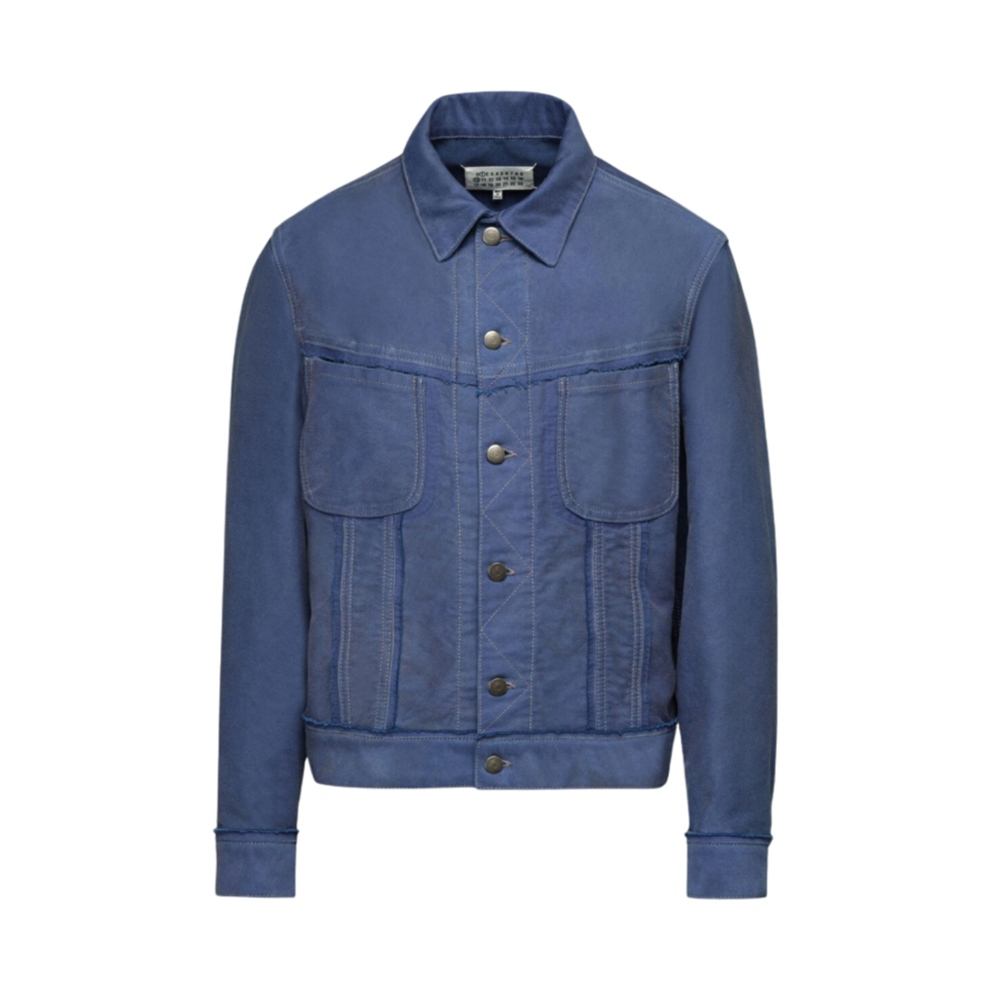 S50AM0590S76543477 Maison Margiela Worker Moleskin Jacket Cobalt Blue - 대표 이미지 #1