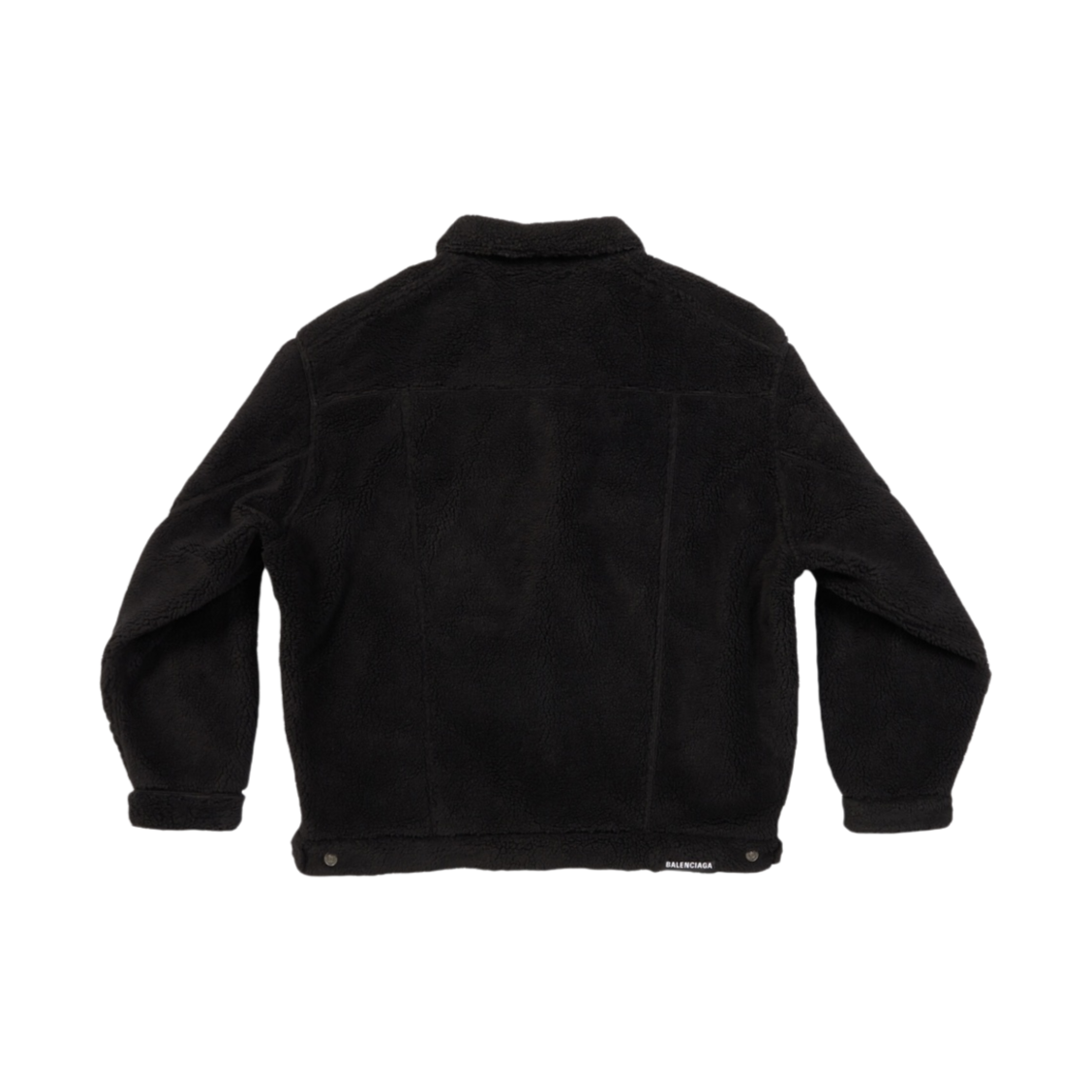 704464TMQ261000 Balenciaga Fleece Oversized Jacket Black - #2