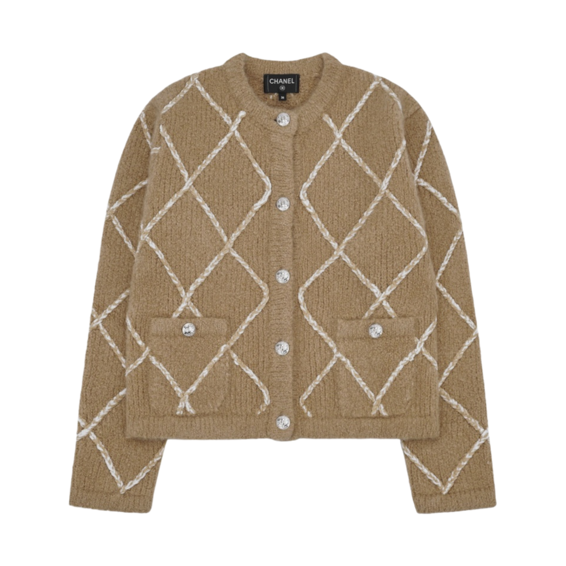 (W) 샤넬 자켓 캐시미어 실크 & 베이지 화이트((W) Chanel Jacket Cashmere Silk & Beige White)