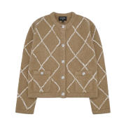 (W) Chanel Jacket Cashmere Silk & Beige White