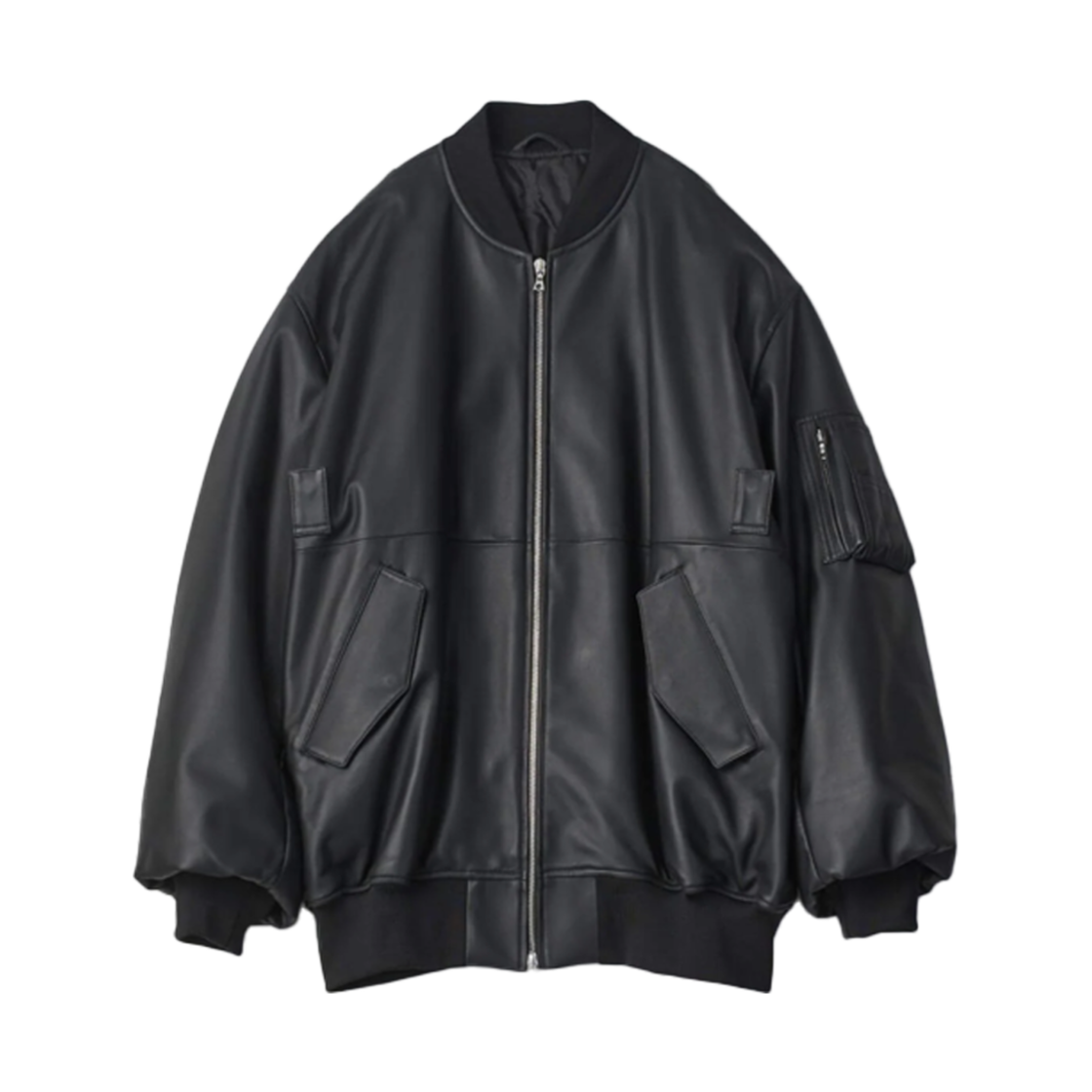 KM4DOTLSI01BK ssstein Leather Flight Jacket Black - 24FW