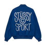 Stussy Sport Melton Varsity Jacket Royal