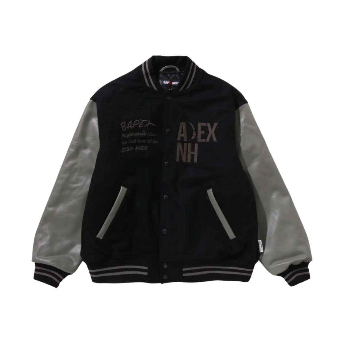 베이프 x 네이버후드 바시티 자켓 NH 버전 블랙(BAPE x Neighborhood Varsity Jacket NH Ver. Black) - 1