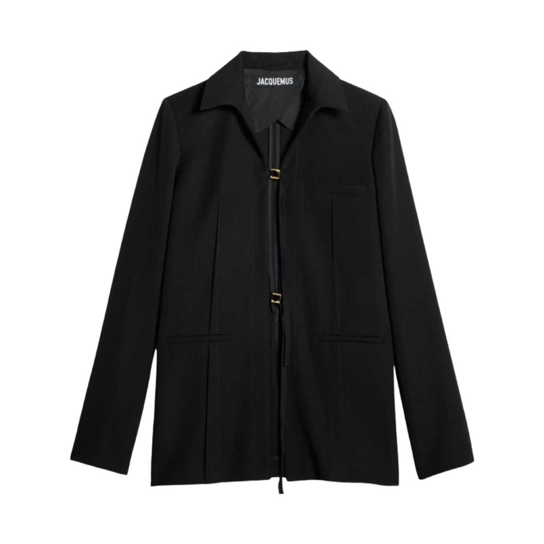 (W) 자크뮈스 라 베스테 아마로 롱 스트랩 자켓 블랙((W) Jacquemus La Veste Amaro Long Strap Jacket Black)