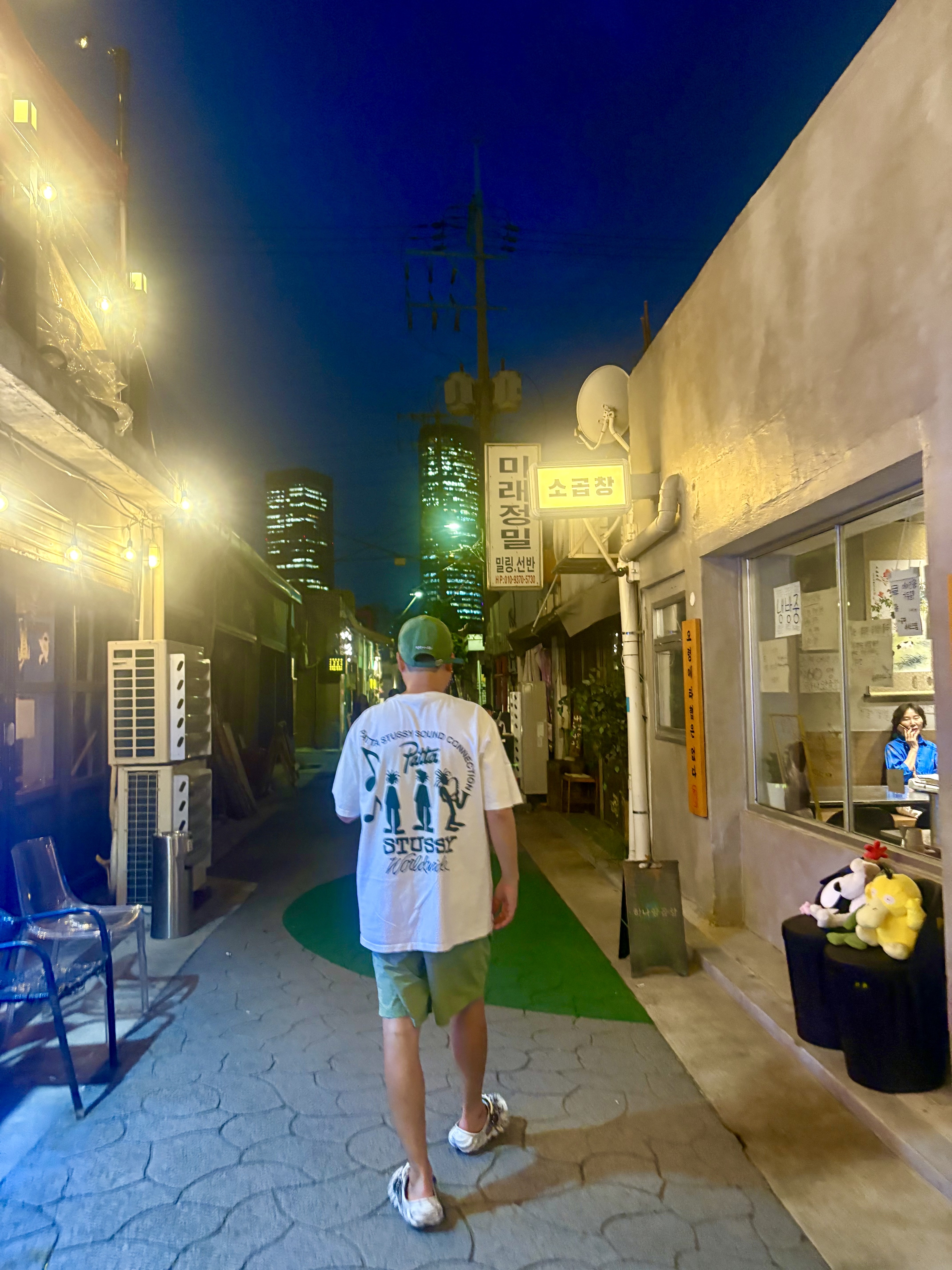 Emis Wappen Ball Cap Green, Stussy x Patta Sound Connection T-Shirt White 착용 스타일 - 1