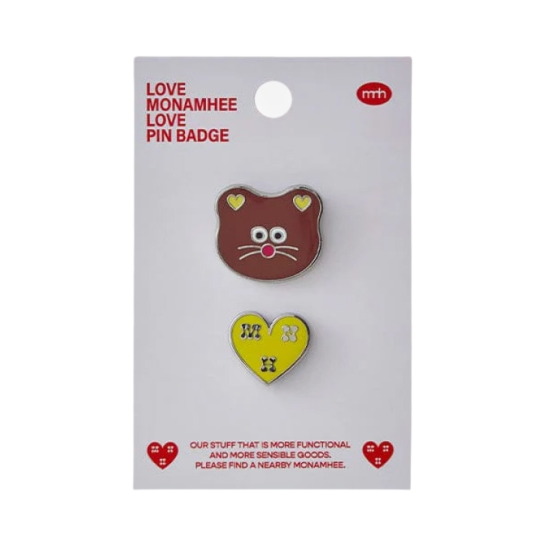 - Monamhee Bred Metal Pin Badge Brown