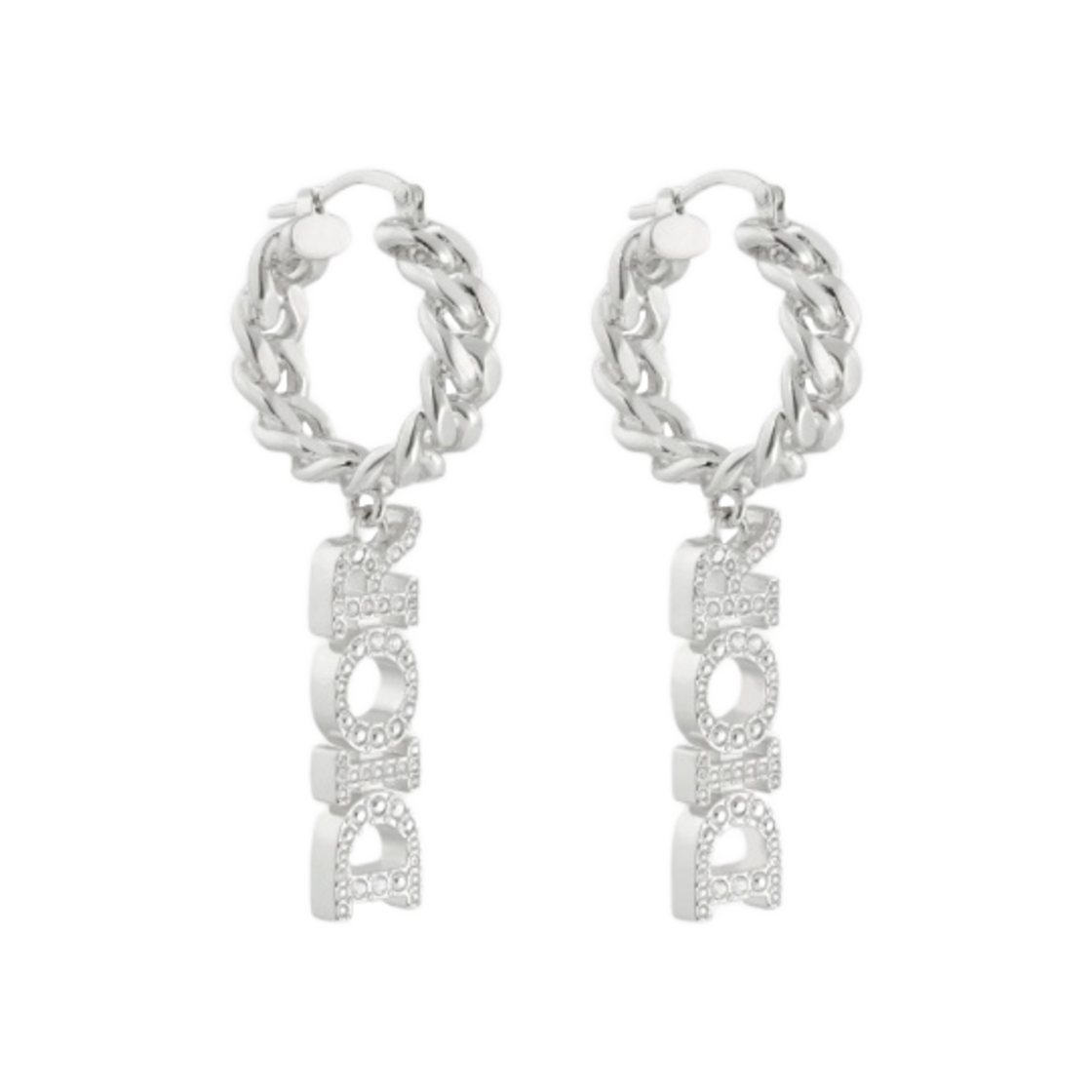 (W) 디올 디오레볼루션 이어링 실버 피니쉬 메탈 실버 톤 크리스탈((W) Dior Dio(r)evolution Earrings Silver Finish Metal Silver Tone Crystals) - 1