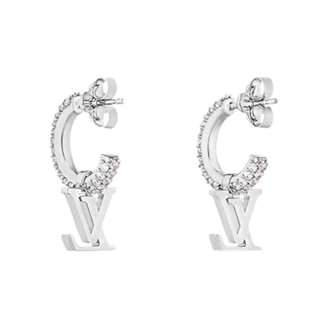 (W) 루이비통 LV 아이코닉 이어링 S00 실버((W) Louis Vuitton LV Iconic Earrings S00 Silver) - 3