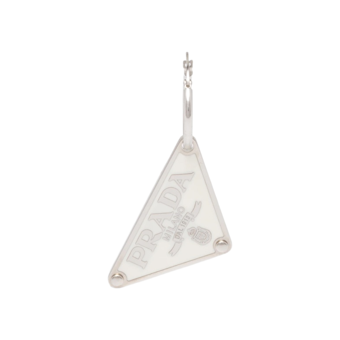 (W) 프라다 스말토 쥬얼 펜던트 레프트 이어링 화이트((W) Prada Smalto Jewels Pendant Left Earring White) - 1