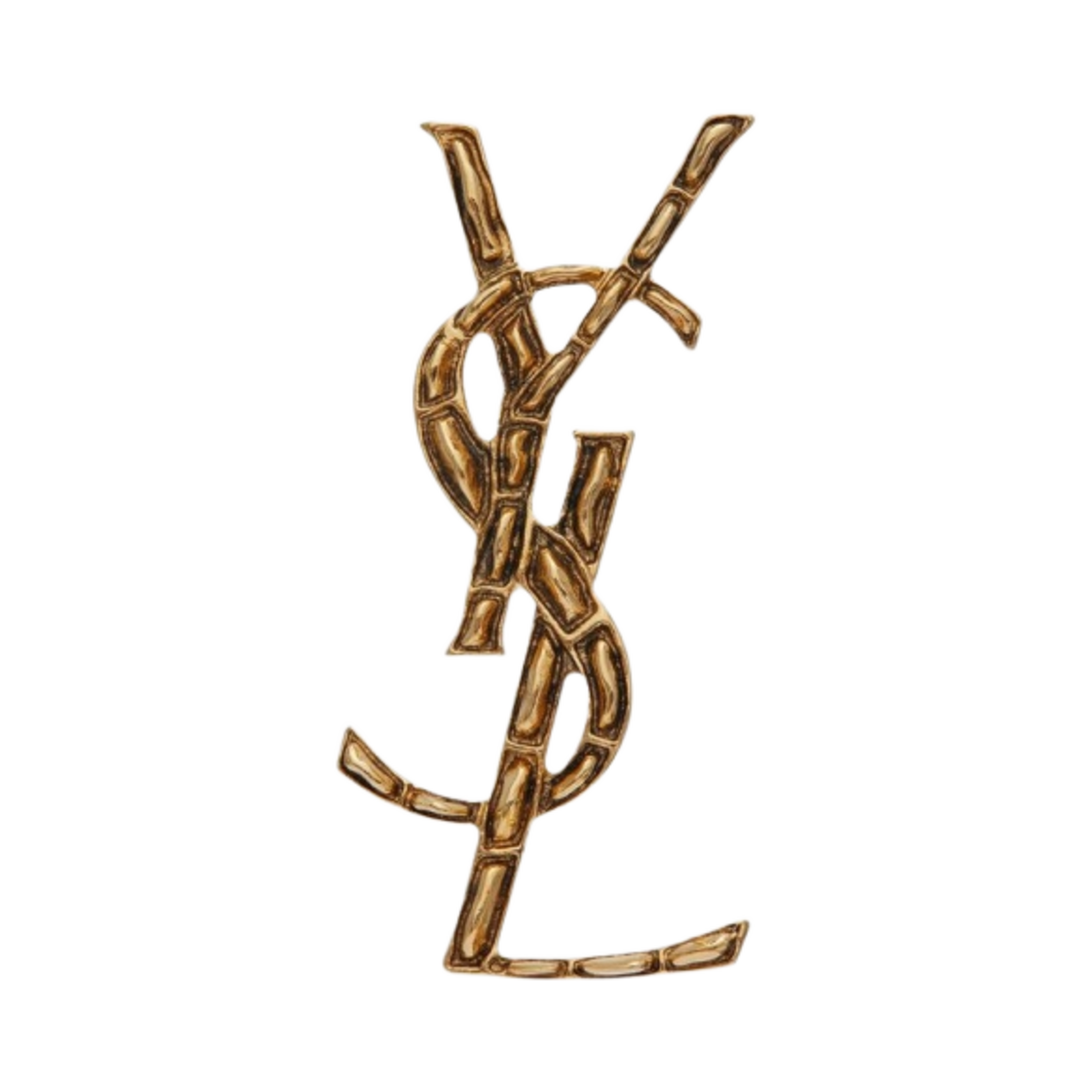 생로랑 오피움 YSL 크로커다일 브로치 골드 브래스 골드