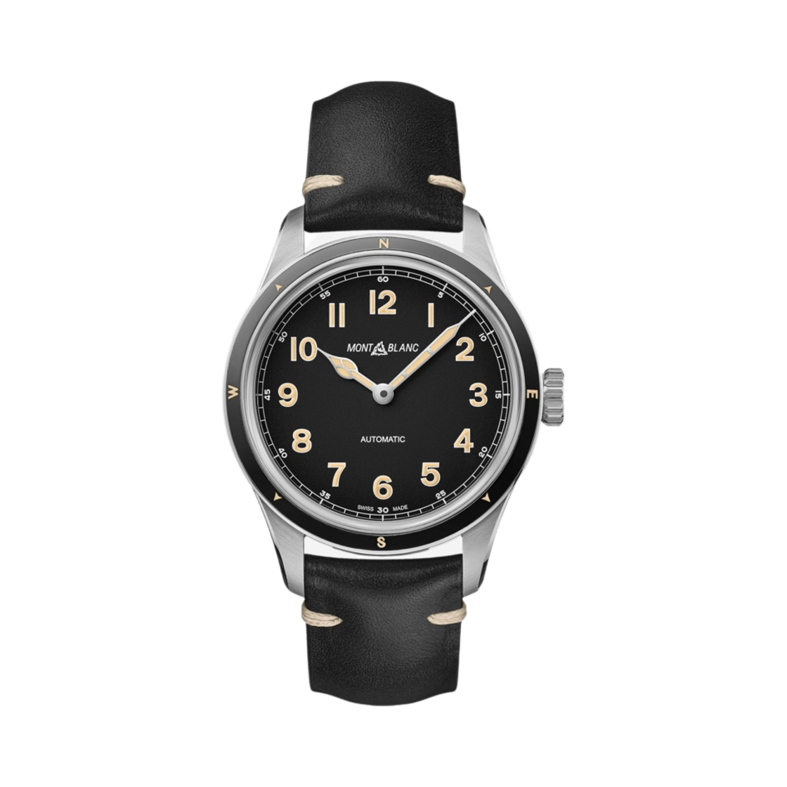 몽블랑 1858 오토매틱 리미티드 에디션 40mm 스테인리스 스틸 레더 블랙(Montblanc 1858 Automatic Limited Edition 40mm Stainless Steel Leather Black)