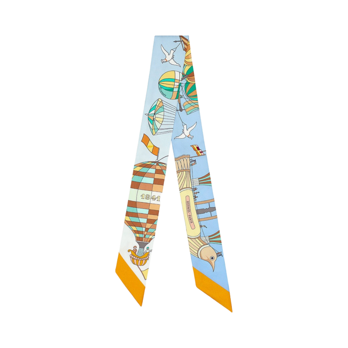 H061722S05 (W) Hermes Les Folies Du Ciel Twilly Bleu Lavande Soleil Vert - 대표 이미지 #1